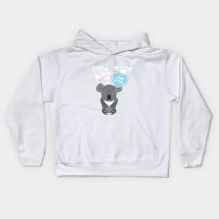 Happy Birthday Card Cute Gray Koala Kids Hoodie